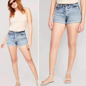 Old Navy Curvy High-Waisted OG Straight Button-Fly Jean Shorts